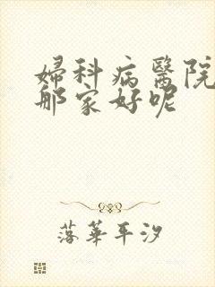 妇科病医院该走那家好呢
