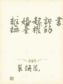 离婚起诉书争夺抚养权的