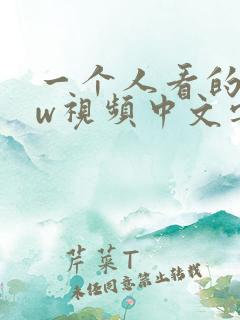 一个人看的www视频中文字幕