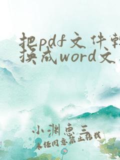 把pdf文件转换成word文档