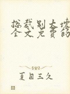总裁别太坏小说全文免费的