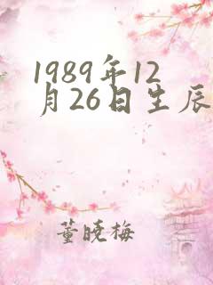 1989年12月26日生辰八字