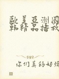 欧美亚洲国产日韩精品播放