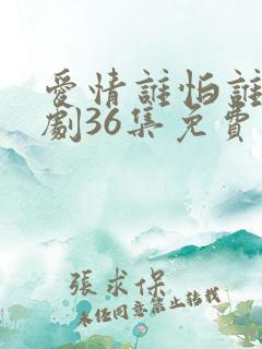 爱情谁怕谁电视剧36集免费观看