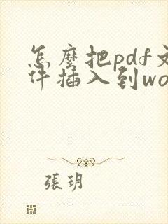 怎么把pdf文件插入到word