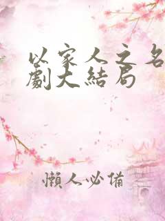 以家人之名电视剧大结局