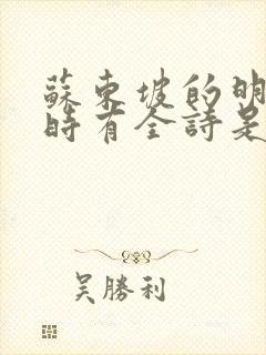 苏东坡的明月几时有全诗是什么