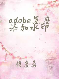 adobe怎么添加水印
