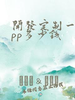 开发定制一个app多少钱