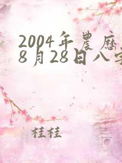 2004年农历8月28日八字算命