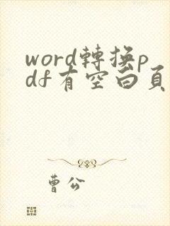 word转换pdf有空白页怎么办