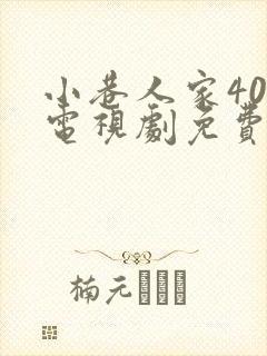 小巷人家40集电视剧免费