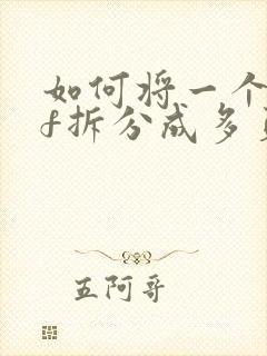如何将一个pdf拆分成多页