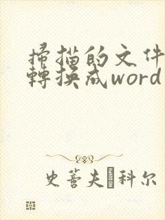 扫描的文件可以转换成word