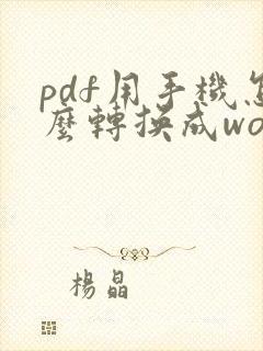 pdf用手机怎么转换成word