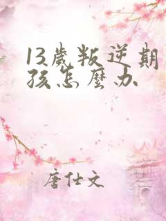 13岁叛逆期男孩怎么办