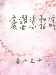 夜澜清和冷意欢原著小说叫什么