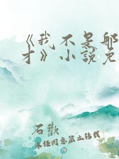 《我不是那种人才》小说免费阅读