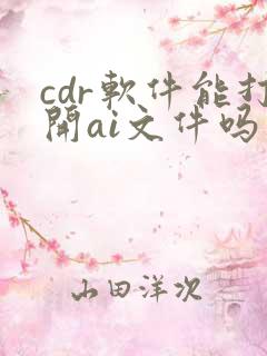 cdr软件能打开ai文件吗