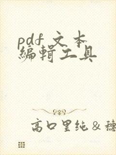 pdf 文本 编辑工具