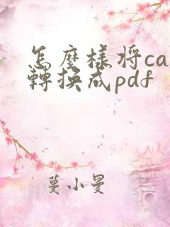 怎么样将caj转换成pdf