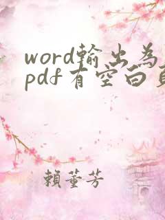 word输出为pdf有空白页怎么删除