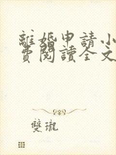 离婚申请小说免费阅读全文无弹窗
