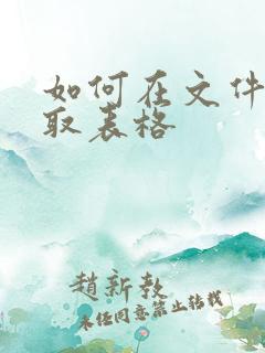 如何在文件中提取表格