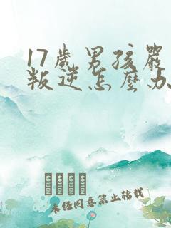 17岁男孩严重叛逆怎么办