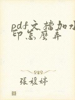 pdf文档加水印怎么弄
