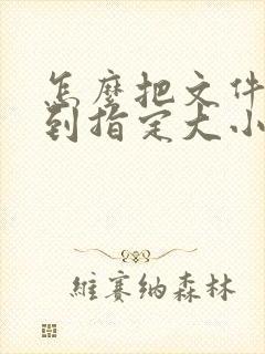 怎么把文件压缩到指定大小