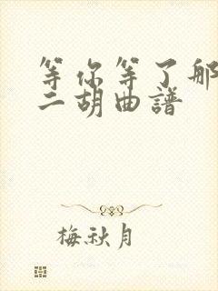 等你等了那么久二胡曲谱