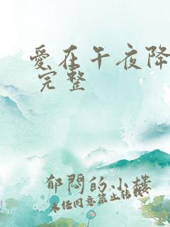 爱在午夜降临前 完整