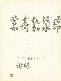 营业执照扫描件如何加水印