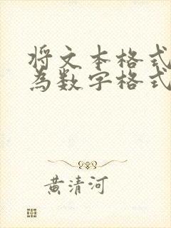 将文本格式转化为数字格式