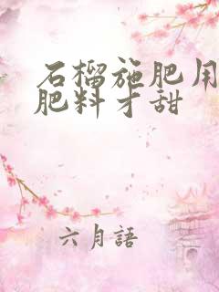 石榴施肥用什么肥料才甜