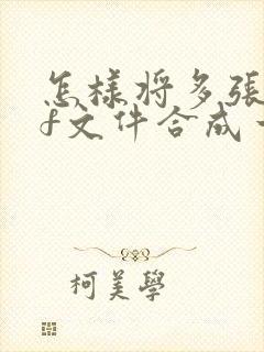 怎样将多张pdf文件合成一个