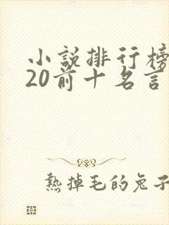 小说排行榜2020前十名言情