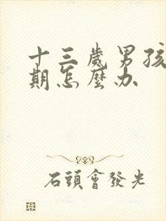 十三岁男孩叛逆期怎么办