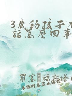 3岁的孩子不说话怎么回事