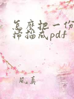 怎么把一份文件扫描成pdf