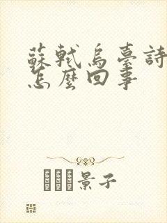 苏轼乌台诗案是怎么回事