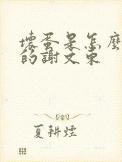 坏蛋是怎么炼成的谢文东