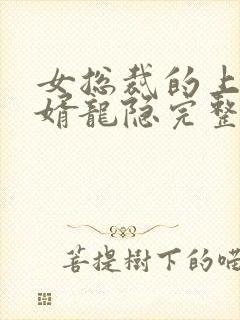 女总裁的上门龙婿龙隐完整版