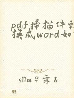 pdf扫描件转换成word如何实现