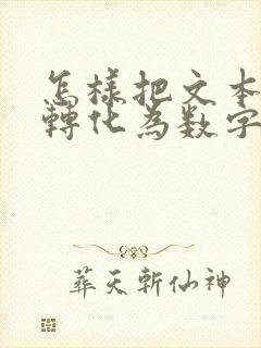 怎样把文本格式转化为数字