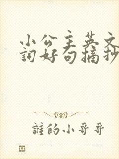 小公主英文版好词好句摘抄