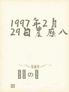 1997年2月29日农历八字