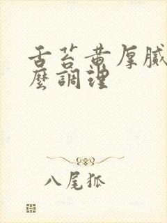 舌苔黄厚腻是怎么调理