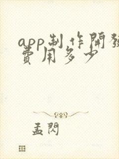 app制作开发费用多少